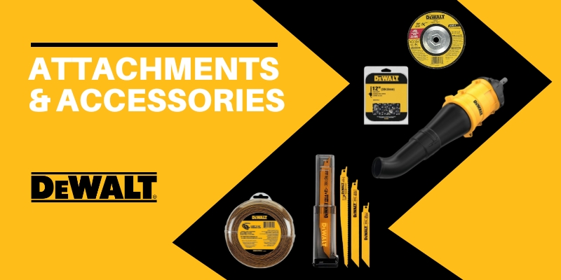 A collage of different Dewalt Accessories and Attachments